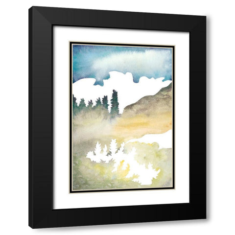 Cross Country Abstraction VI Black Modern Wood Framed Art Print with Double Matting by Chabot, Natasha