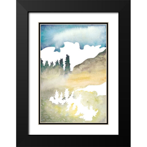 Cross Country Abstraction VI Black Modern Wood Framed Art Print with Double Matting by Chabot, Natasha