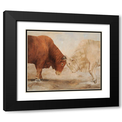 Stand Off I Black Modern Wood Framed Art Print with Double Matting by Winkler, Kathy