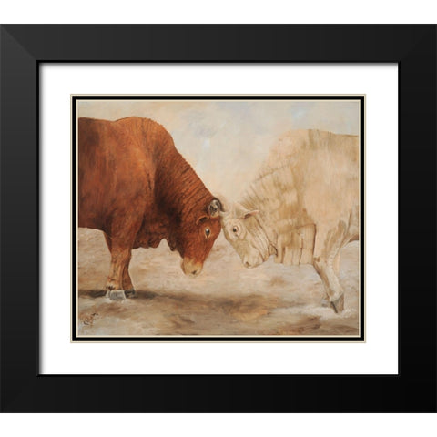 Stand Off I Black Modern Wood Framed Art Print with Double Matting by Winkler, Kathy