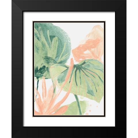 Blush Breeze I Black Modern Wood Framed Art Print with Double Matting by Vess, June Erica