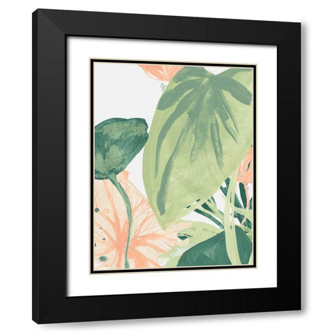 Blush Breeze II Black Modern Wood Framed Art Print with Double Matting by Vess, June Erica