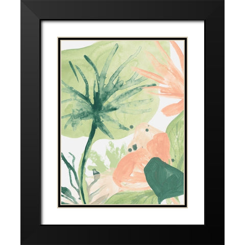 Blush Breeze III Black Modern Wood Framed Art Print with Double Matting by Vess, June Erica