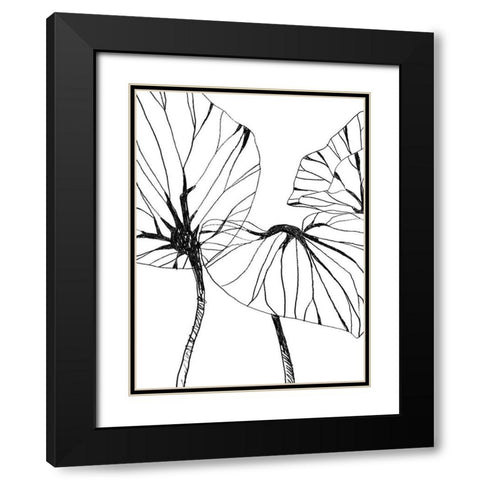 Linear Tropics I Black Modern Wood Framed Art Print with Double Matting by Vess, June Erica