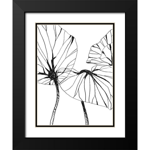 Linear Tropics I Black Modern Wood Framed Art Print with Double Matting by Vess, June Erica