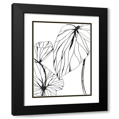 Linear Tropics II Black Modern Wood Framed Art Print with Double Matting by Vess, June Erica
