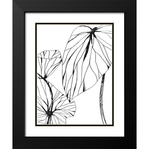 Linear Tropics II Black Modern Wood Framed Art Print with Double Matting by Vess, June Erica