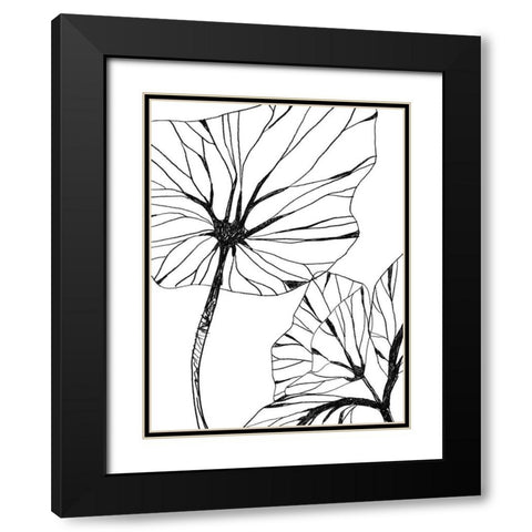 Linear Tropics III Black Modern Wood Framed Art Print with Double Matting by Vess, June Erica