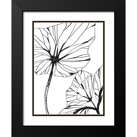 Linear Tropics III Black Modern Wood Framed Art Print with Double Matting by Vess, June Erica