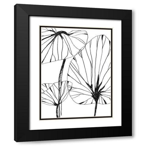 Linear Tropics IV Black Modern Wood Framed Art Print with Double Matting by Vess, June Erica