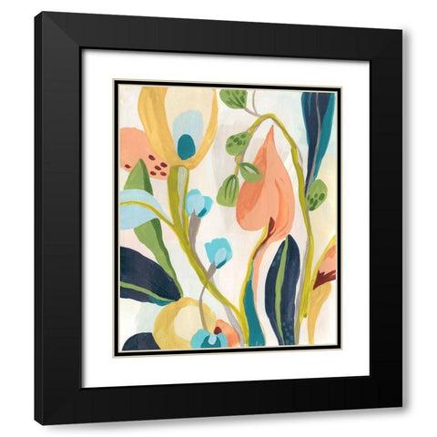 Jungle Jewels I Black Modern Wood Framed Art Print with Double Matting by Vess, June Erica