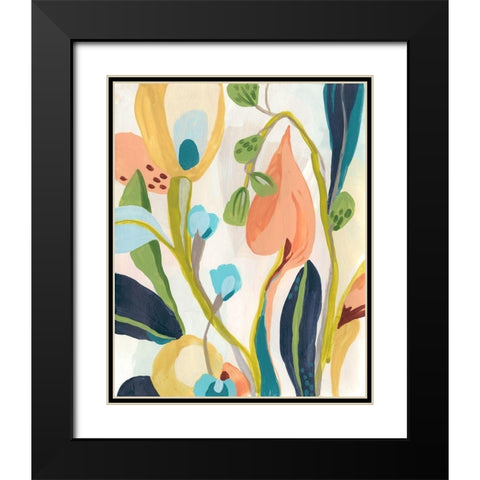 Jungle Jewels I Black Modern Wood Framed Art Print with Double Matting by Vess, June Erica