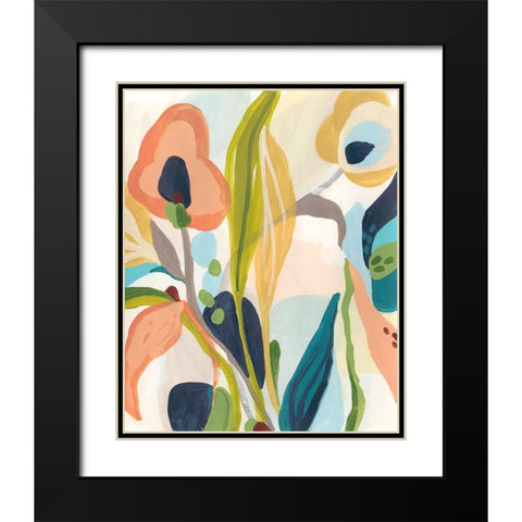 Jungle Jewels II Black Modern Wood Framed Art Print with Double Matting by Vess, June Erica