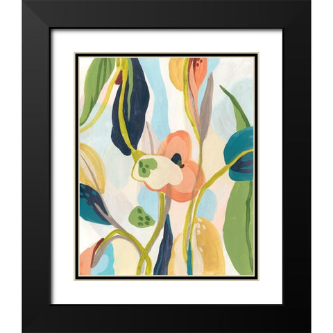 Jungle Jewels III Black Modern Wood Framed Art Print with Double Matting by Vess, June Erica