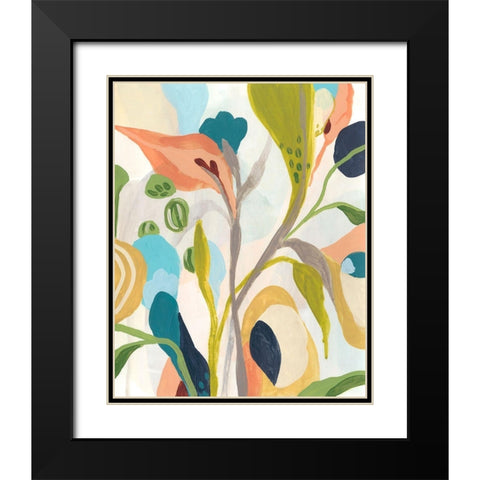 Jungle Jewels IV Black Modern Wood Framed Art Print with Double Matting by Vess, June Erica