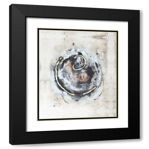 Embellished Circular Energy III Black Modern Wood Framed Art Print with Double Matting by Combs, Joyce