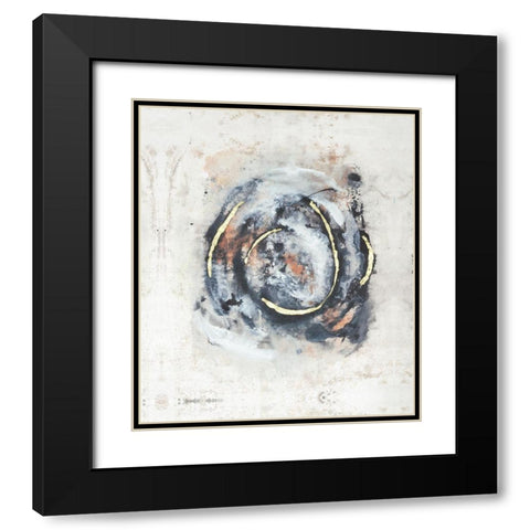 Embellished Circular Energy IV Black Modern Wood Framed Art Print with Double Matting by Combs, Joyce