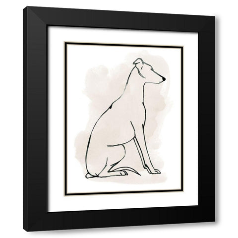 Greyhound Sketch I Black Modern Wood Framed Art Print with Double Matting by Popp, Grace