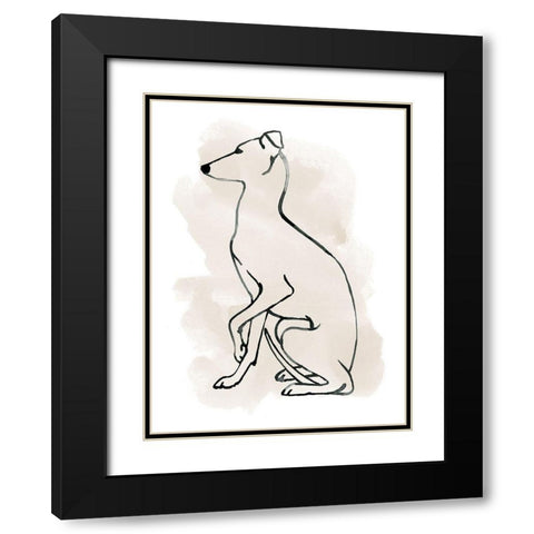 Greyhound Sketch II Black Modern Wood Framed Art Print with Double Matting by Popp, Grace