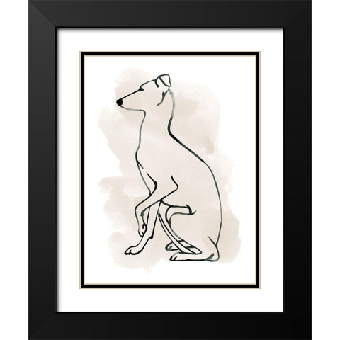 Greyhound Sketch II Black Modern Wood Framed Art Print with Double Matting by Popp, Grace
