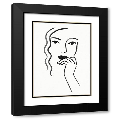 Athene II Black Modern Wood Framed Art Print with Double Matting by Borges, Victoria