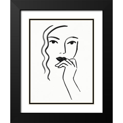 Athene II Black Modern Wood Framed Art Print with Double Matting by Borges, Victoria