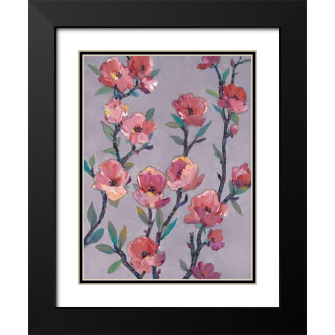 Twigs in Bloom II Black Modern Wood Framed Art Print with Double Matting by OToole, Tim