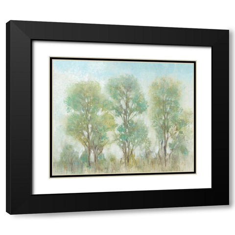 Muted Trees I Black Modern Wood Framed Art Print with Double Matting by OToole, Tim