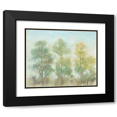 Muted Trees II Black Modern Wood Framed Art Print with Double Matting by OToole, Tim