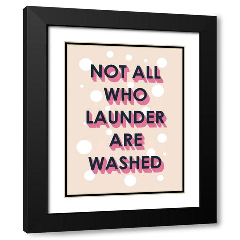 Laundry Typography I Black Modern Wood Framed Art Print with Double Matting by Borges, Victoria