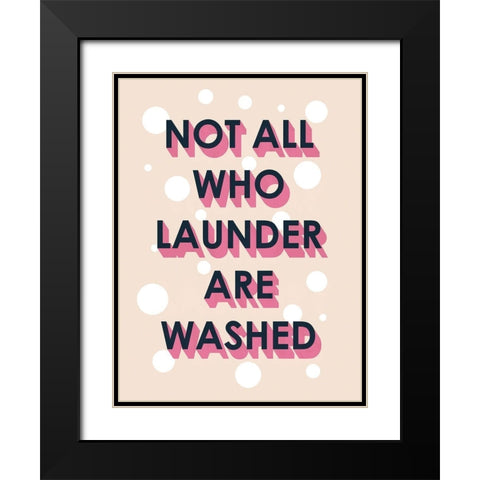 Laundry Typography I Black Modern Wood Framed Art Print with Double Matting by Borges, Victoria