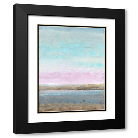 Pink Horizon I Black Modern Wood Framed Art Print with Double Matting by OToole, Tim