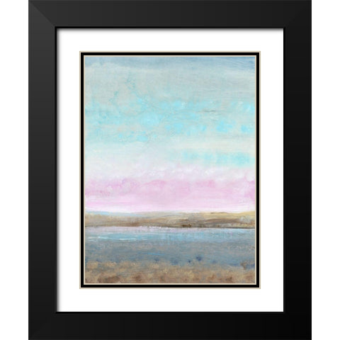 Pink Horizon I Black Modern Wood Framed Art Print with Double Matting by OToole, Tim