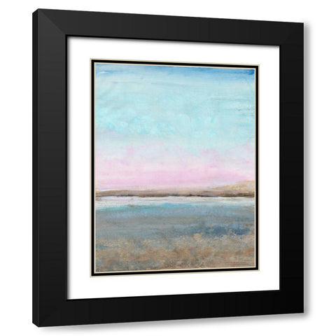 Pink Horizon II Black Modern Wood Framed Art Print with Double Matting by OToole, Tim