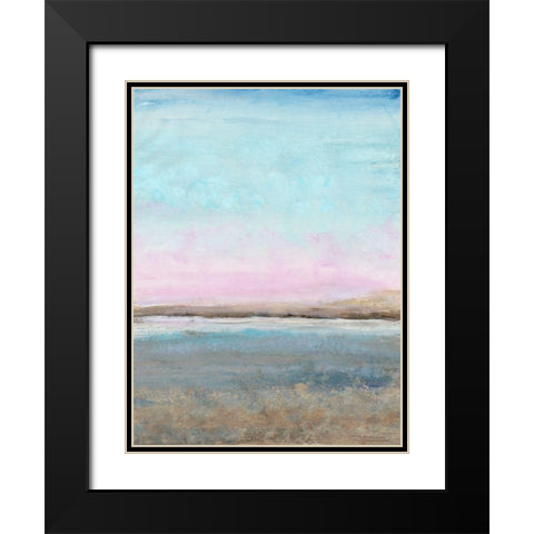 Pink Horizon II Black Modern Wood Framed Art Print with Double Matting by OToole, Tim