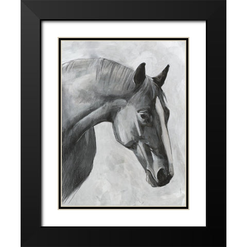 Cavallo I Black Modern Wood Framed Art Print with Double Matting by Scarvey, Emma