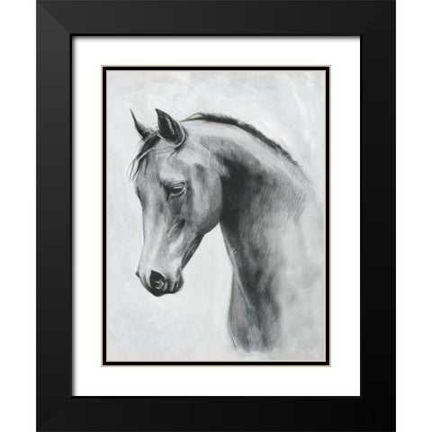 Cavallo II Black Modern Wood Framed Art Print with Double Matting by Scarvey, Emma