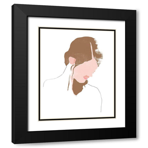 Modern Contour Portrait III Black Modern Wood Framed Art Print with Double Matting by Vess, June Erica