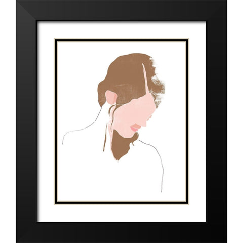 Modern Contour Portrait III Black Modern Wood Framed Art Print with Double Matting by Vess, June Erica