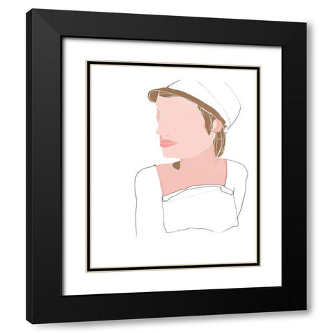 Modern Contour Portrait IV Black Modern Wood Framed Art Print with Double Matting by Vess, June Erica
