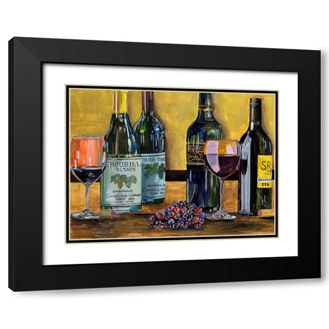 Still Life with Wine I Black Modern Wood Framed Art Print with Double Matting by Wang, Melissa