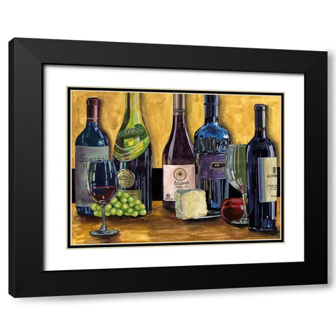 Still Life with Wine II Black Modern Wood Framed Art Print with Double Matting by Wang, Melissa