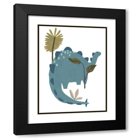 Mighty Dino I Black Modern Wood Framed Art Print with Double Matting by Vess, June Erica