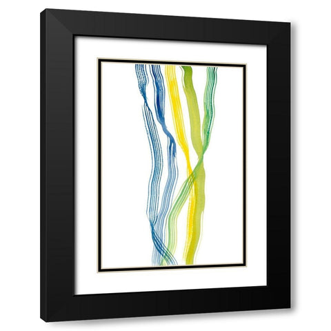 Ribboned II Black Modern Wood Framed Art Print with Double Matting by Ludwig, Alicia