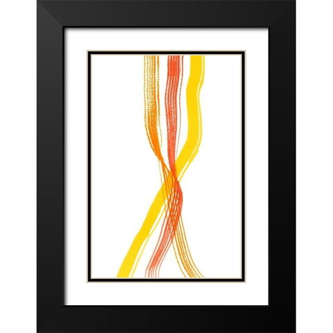 Ribboned III Black Modern Wood Framed Art Print with Double Matting by Ludwig, Alicia