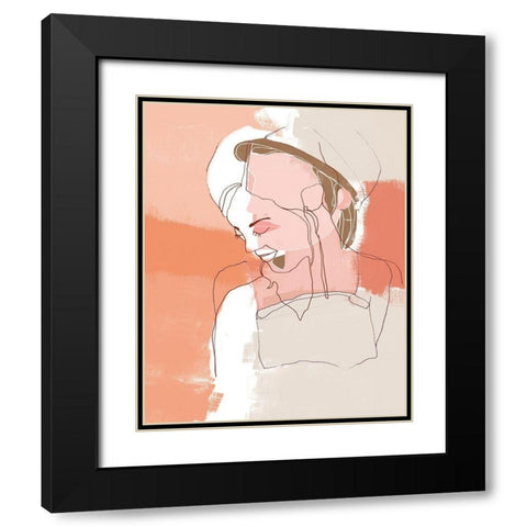 Painted Contour Portraits II Black Modern Wood Framed Art Print with Double Matting by Vess, June Erica