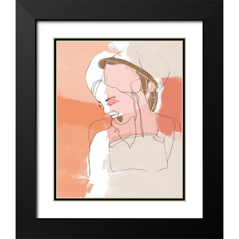 Painted Contour Portraits II Black Modern Wood Framed Art Print with Double Matting by Vess, June Erica