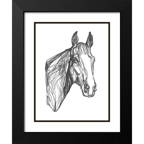 Equine Contour I Black Modern Wood Framed Art Print with Double Matting by Scarvey, Emma