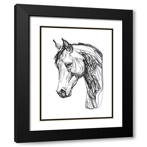 Equine Contour II Black Modern Wood Framed Art Print with Double Matting by Scarvey, Emma