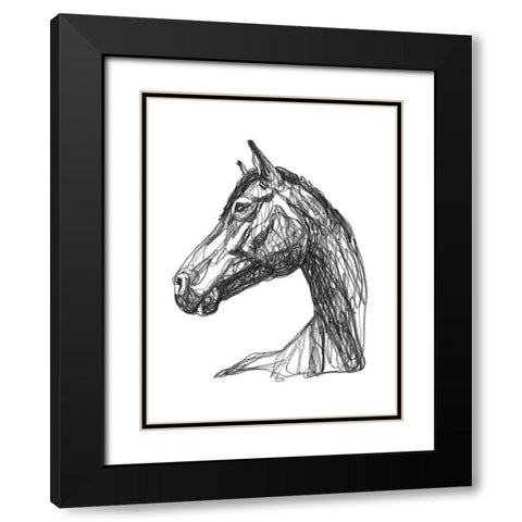 Equine Contour IV Black Modern Wood Framed Art Print with Double Matting by Scarvey, Emma